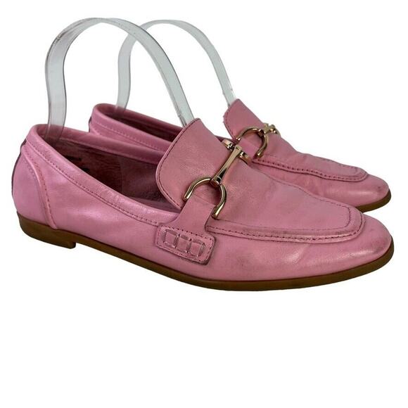 Steve Madden Carrine Womens Leather Barbie Pink Slip On Loafers Flats sz 6.5 - Picture 1 of 16